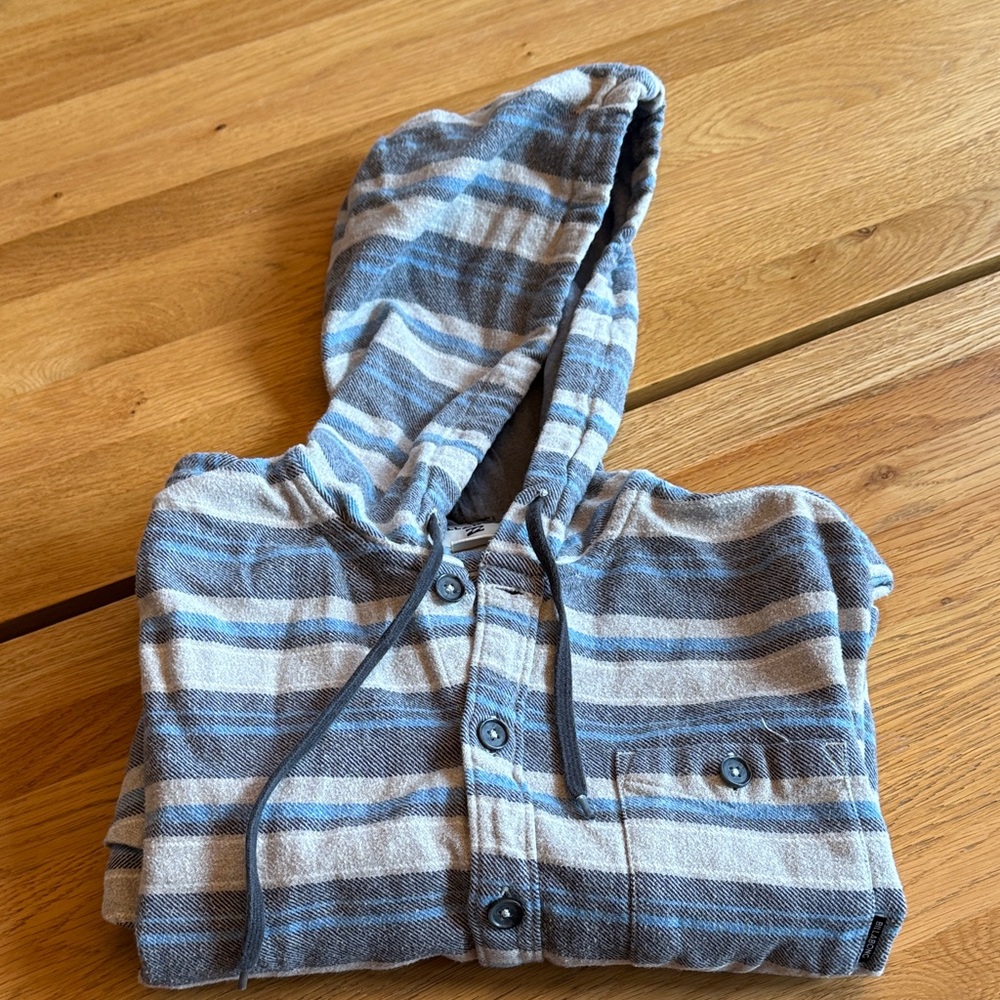 Billabong Gray and Cream Striped Hoodie